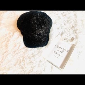 Bebe black shimmery hat/cap